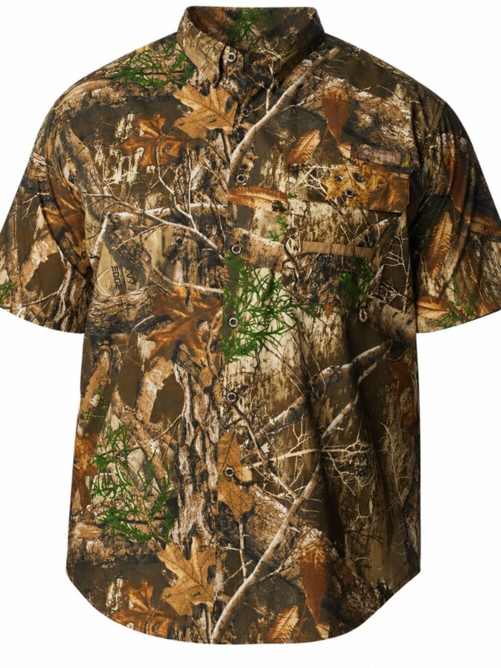 Columbia Realtree Camo Men's Super Sharptail Short Sleeve Button Down Shirt SZ L